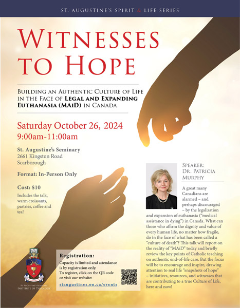 St. Augustin'e Seminary, Witnesses to Hope, October 26