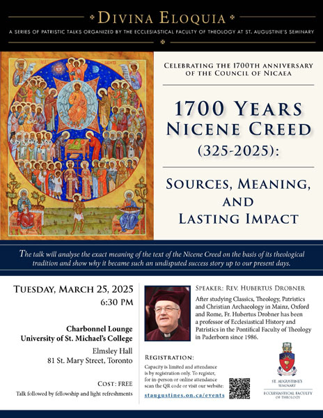 St. Augustine's Seminary Patristic Talk - 1700 Years Nicene Creed (325-2025), March 25